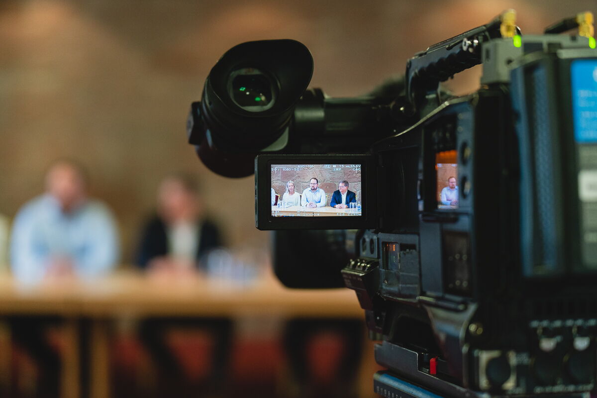 Dreharbeiten des MDR bei der Pressekonferenz im Alten Rathaus ©Alexander Franke, Stadtverwaltung Heilbad Heiligenstadt